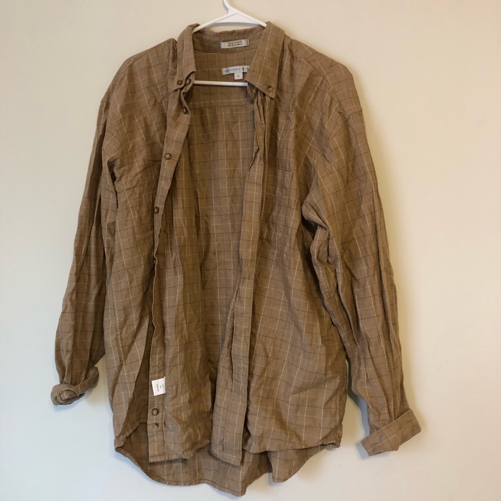 Brown button down shirt